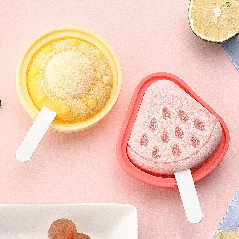 Silicone Ice Cream Mold with Lid Healthy 3D Reusable Summer DIY Homemade Popsicle Chocolate Tray Baking Tool Kitchen Accessories