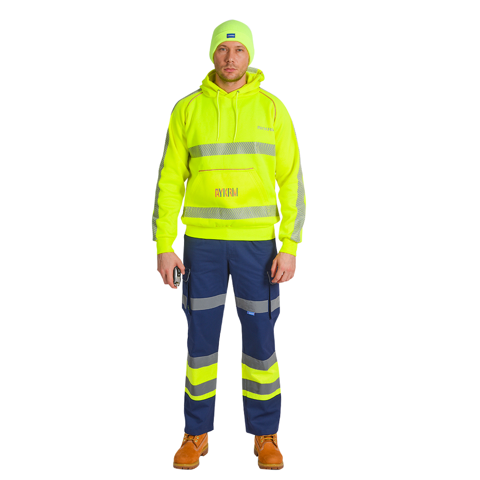 AYKRM Reflective Pants hivis Functional Pockets Wear-resistance Safety Trousers Winter Work Color 5XL