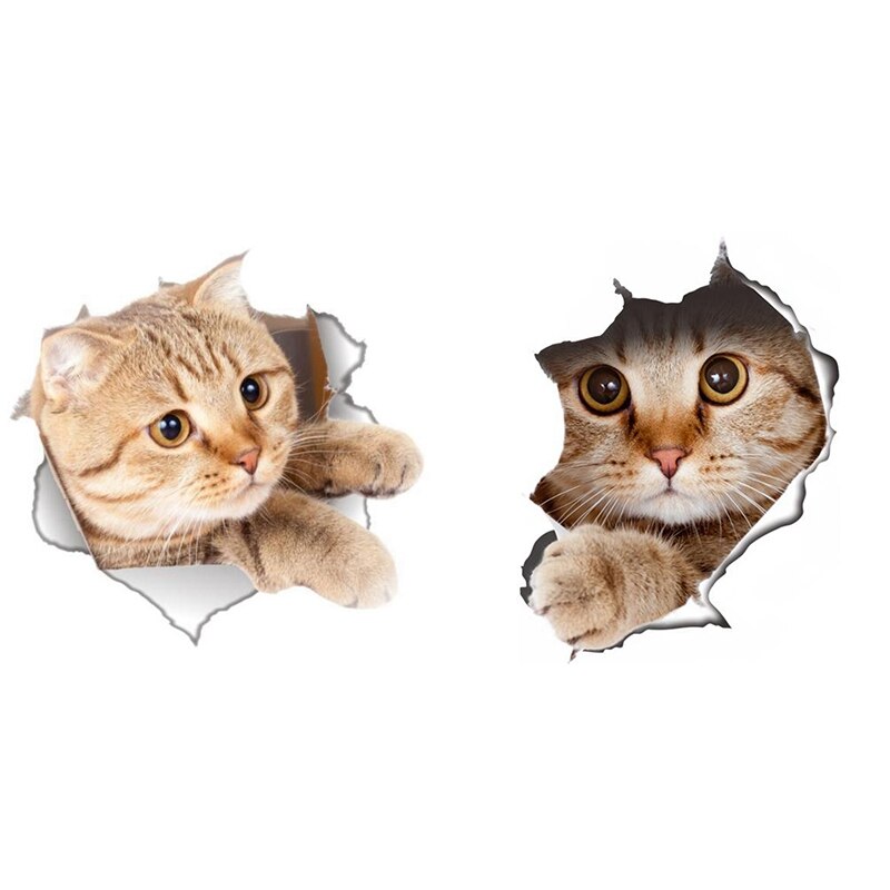 Removable Wall Stickers Cat Toilet Toilet Waterproof Toilet Stickers Kittens