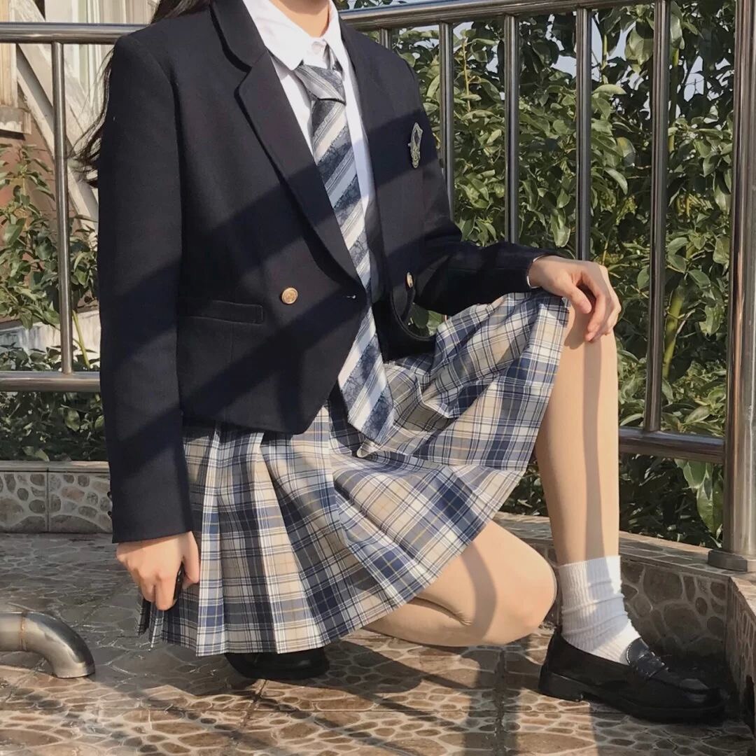 Uniforme escolar japonés para mujer y niña, trajes sin cuello, chaqueta, abrigos de Chaquetas de manga larga, uniforme escolar JK