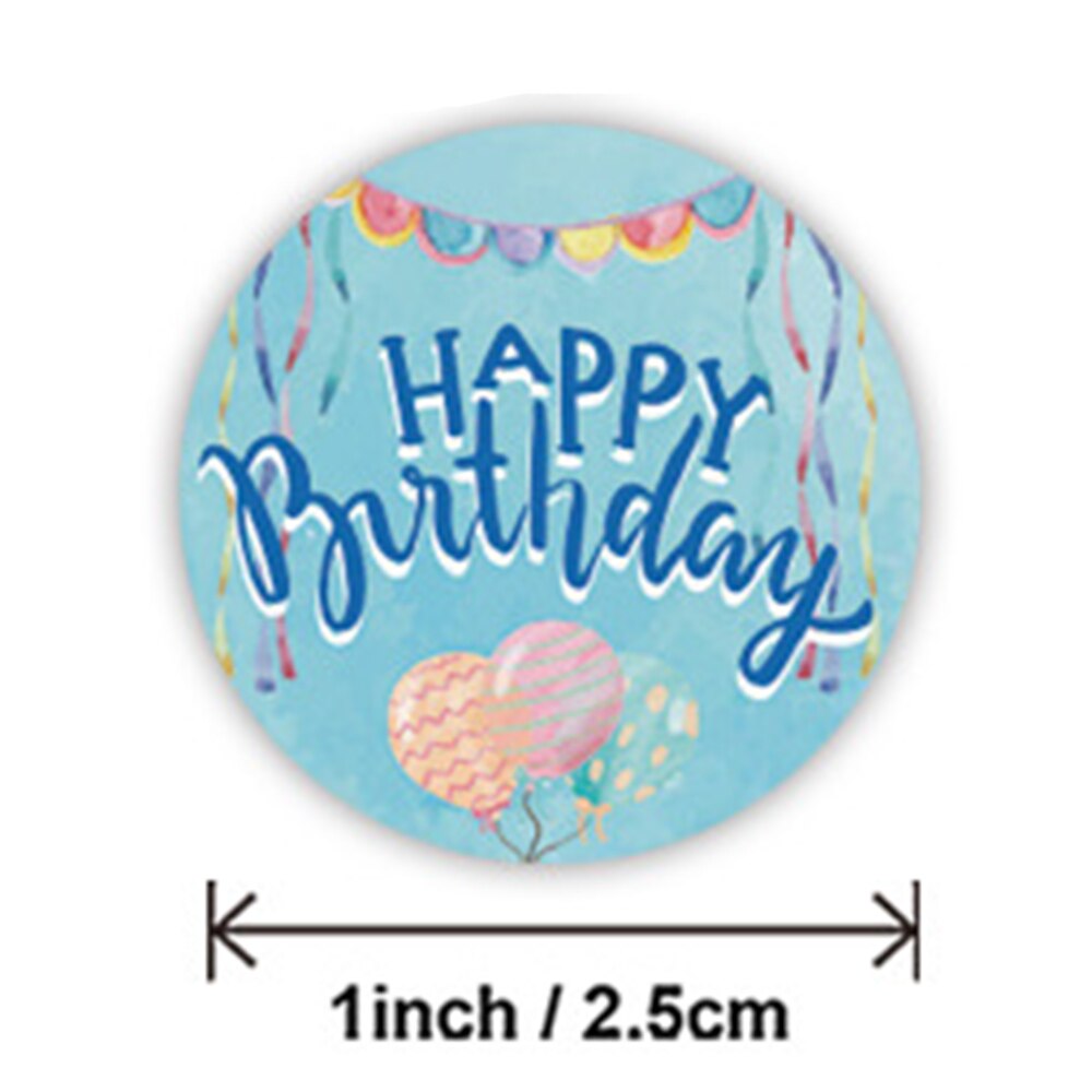 100-500pcs Happy Birthday stickers packaging Sealing Label DIY Party decoration Self-adhestive Handmade Stationery Sticker