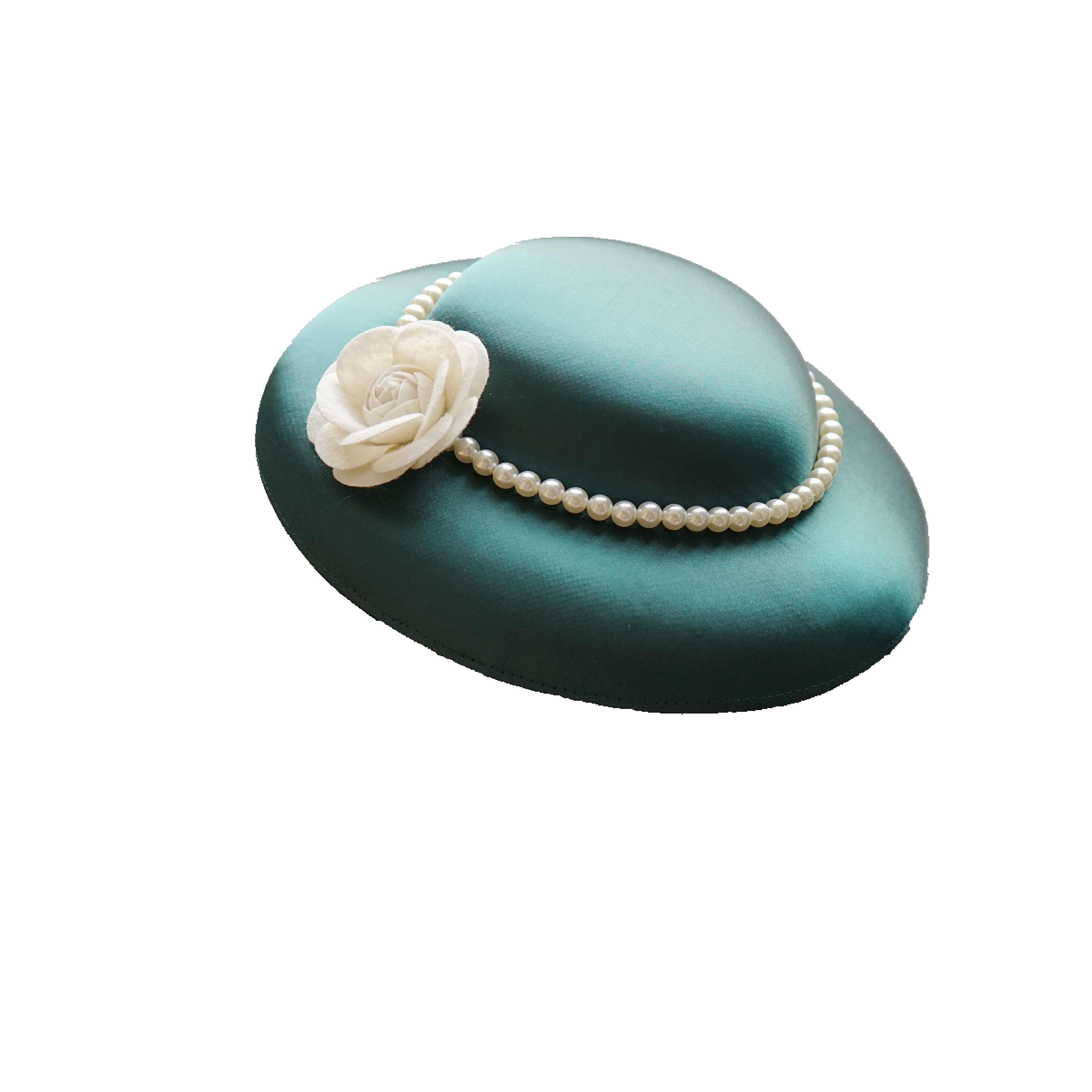 Vintage stor satin bröllopshatt kvinnor brittisk pärla blomma fascinator hatt röd rosa grön spets blommig cocktail show party huvudbonad