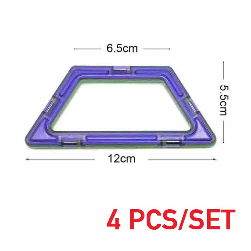 4 pz/set Per Bambini Grande Formato del Progettista Magnetica Magnete Building Blocks Accessori costruttore Educativi Giocattoli Per I Bambini: Trapezoid