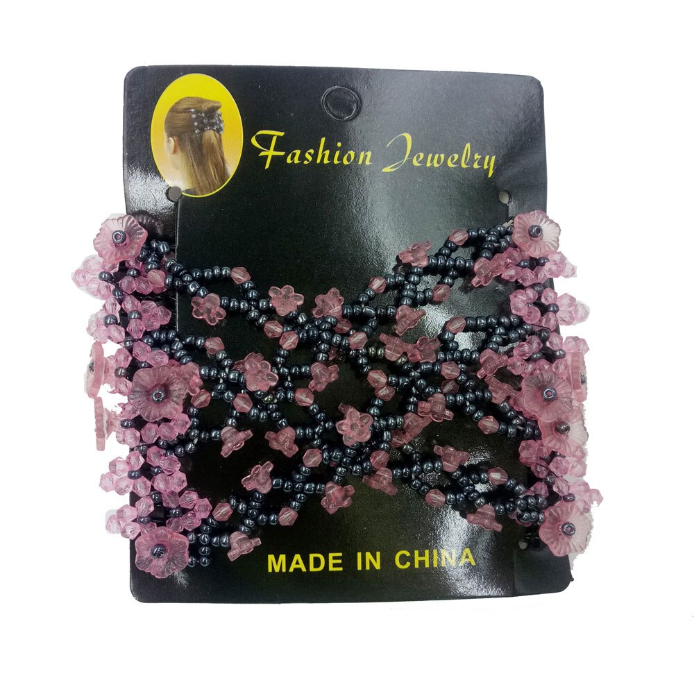 Peigne magique rétro à perles pour femmes, peigne coulissant en métal élastique, accessoires pour cheveux floraux, outil de coiffure, épingle à cheveux pour femmes: 16F