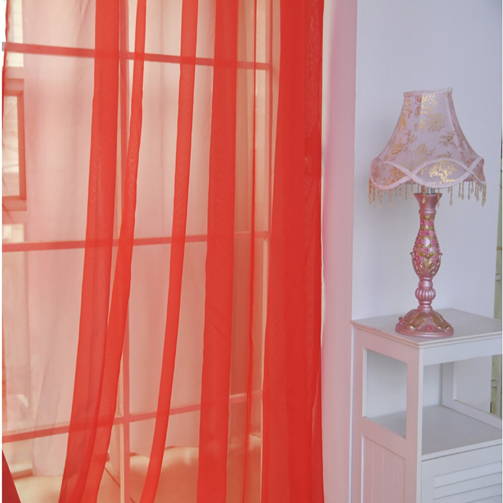 1 Pcs Pure Kleur Tulle Deur Gordijn Drape Panel Sheer Sjaal Valletjes Geselecteerde Materiaal Goede Voor Uw Ouders