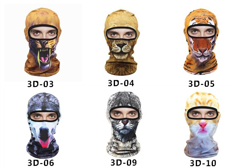 WOSAWE Motorcycle Balaclava Face Mask Men's Outdoor Sports Windproof head Mask animal pattern motocross face mask motorcycle