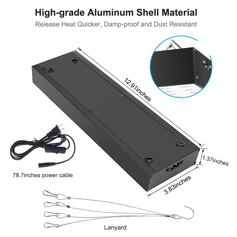 LED Grow Light Panel 30W Venesun Full Spectrum with IR & UV Plant Growing Lamps for Indoor Plants Hydroponic Greenhouse