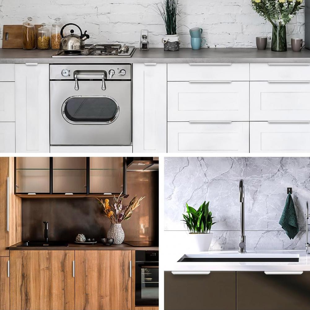 Finger Pull Hidden Cabinet Handle Polished Surface Rounded Edge Finger Cabinet Pull Concealed Handle