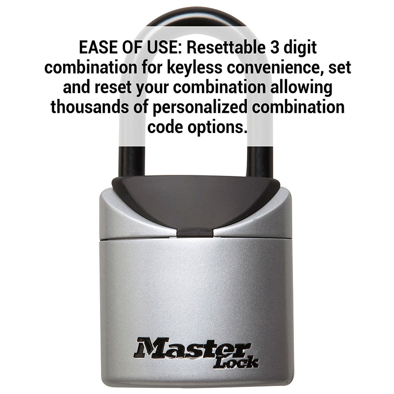 Maître Lock 5406D boîte de verrouillage | Cadenas pour clés en combinaison à 3 chiffres, boîte de rangement Portable, coffre-fort résistant aux intempéries pour l'intérieur et l'extérieur