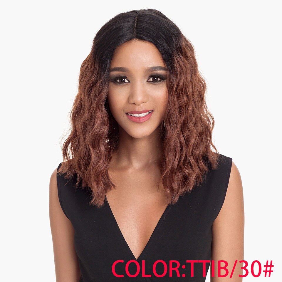 Magic Hair Synthetic Lace Front Wigs For Black Women 14Inch Heat Resistant Fiber Wigs Ombre For Women Ombre Deep Wavy Hair: TT1B 30
