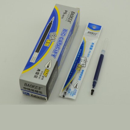 12 pièces BAOKE 0.5mm/0.7mm/1.0mm Gel givré stylo école stylo recharge haute capacité noir Gel encre stylos fournitures scolaires de bureau: 12X0.5mm BlueRefill
