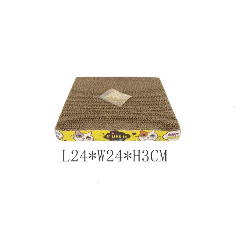 Deluxe Cat Toys Cat Scratch Board Pad Scratching Kitten Corrugated Paper Pad Cats Nail Scraper Mat Mattress Organic Catnip: Square