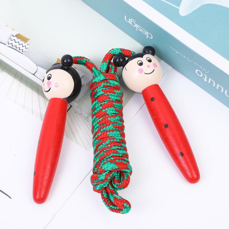 Nuevos juguetes para niños, animales de caricatura de madera, asa para saltar la cuerda, estudiantes de guardería, cuerda de ejercicio, cuerda de salto para Fitness