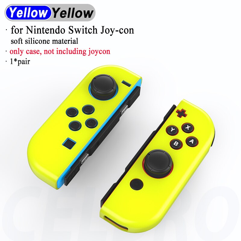 Caja de 1 par para Nintendo Switch JoyCon Joy, control Con, cubierta de carcasa para NintendoSwitch, Joystick, reemplazo de protección: Yellow