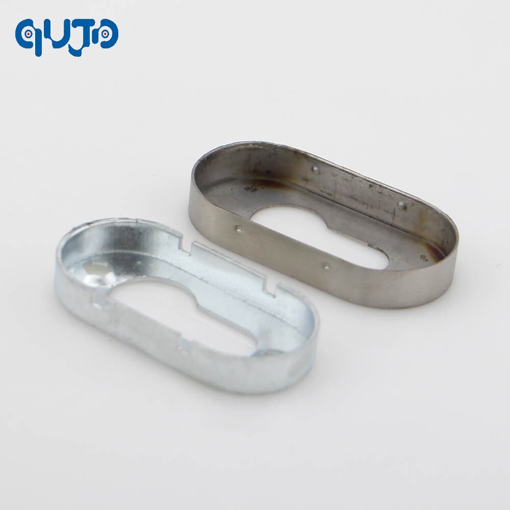 2pieces Escutcheon PZ Euro Profile Oval Rose Satin Stainless Steel Cylinder Escutcheon Cover Plate Set