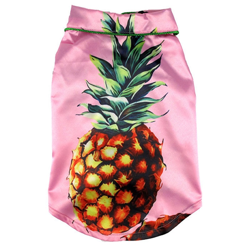 Ananas mönster hund pyjamas satin hund skjorta mjuk och bekväm hund pyjamas skjortor fransk bulldog nattkläder kläder