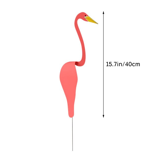 40CM Flamingo White Swirl Bird Garden Decoration A Dynamic Bird That Spin Dancing With The Breeze For Home Garden Decor: Dark pink