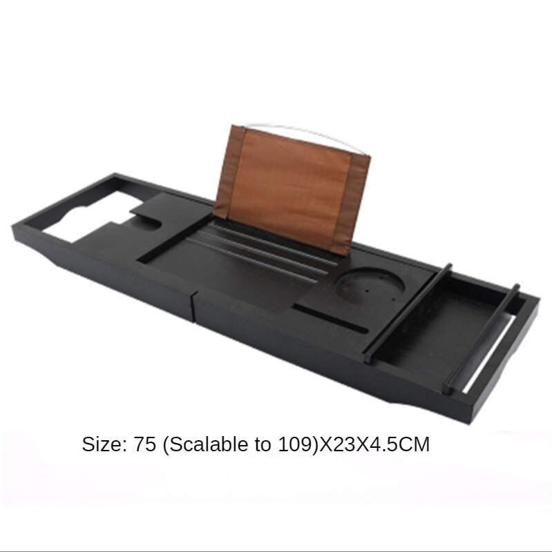 Bamboo Bath Storage Rack Retractable Bath Bracket Multi Function Bathtub Shelf Ipad Computer Rack Bathtub Bathroom Shower Caddy: Light Grey