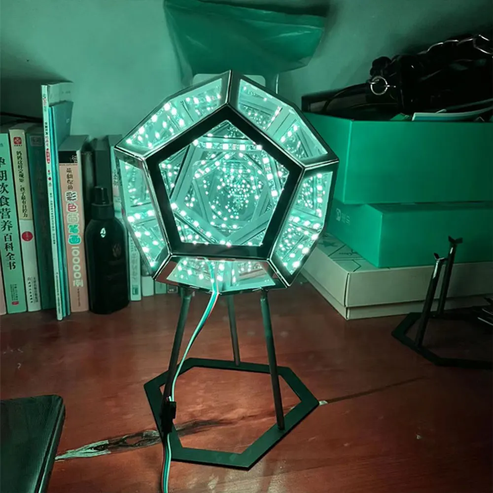 Infinity Dodecahedron – lampe décorative, couleur, décoration d'intérieur, lumière de rêve, avec chargeur USB