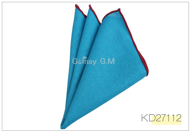 Solid Linen Pocket Square Suits Hanky Candy Color Handkerchiefs Casual Suit Square Handkerchief Towels For Party Scarves: KD27112