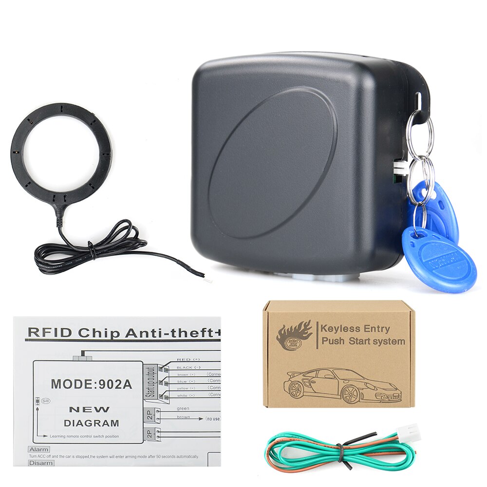 Newest Car start stop button Engine system push button keyless entry system 12v car alarm system