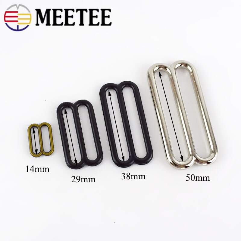 Meetee 5/10 st 14-50mm metall o ring tri-glide spännen bh-ringar skjutreglage rem justera spänne spänne gör-det-själv plagg sömnadstillbehör