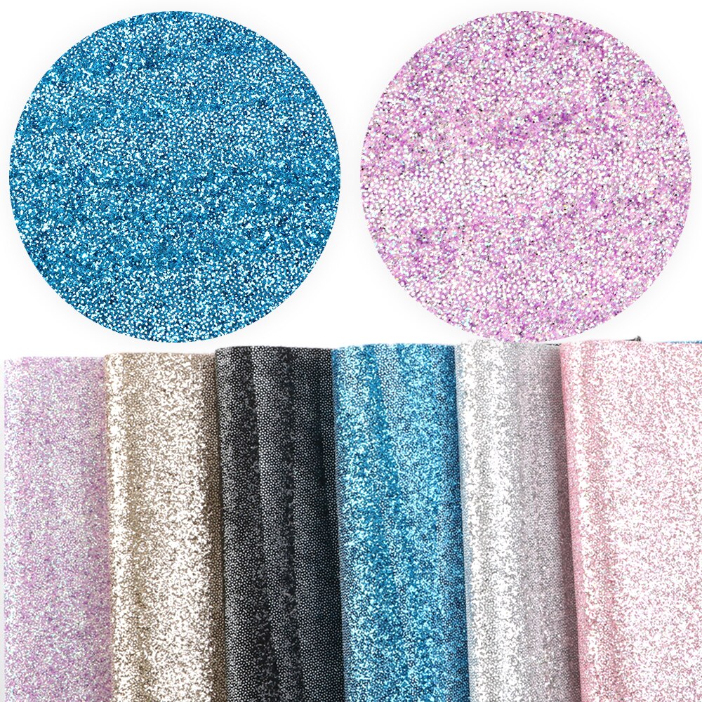 6 stk / sæt 20 x 34cm lædersæt glitter stjerne kunstlæder kunstlæder stof sæt, diy hårbue tasker sko håndlavet håndværk ,1 yc 6441