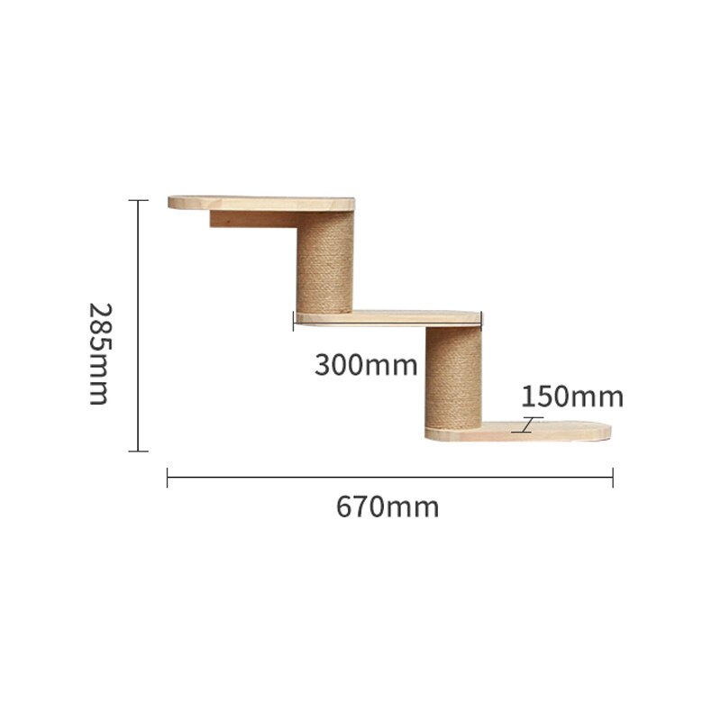 Amaca per gatti a parete letto mobili per animali domestici Set di mensole da parete per gattini gatto persico tiragraffi in legno Post da arrampicata Cat Tree House Toy: B