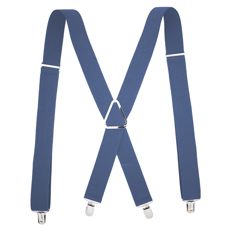 Nouvelle hommes pantalon sangle décontracté couleur unie hommes pantalon sangle avec 4 Clips élastique réglable pantalons bretelles