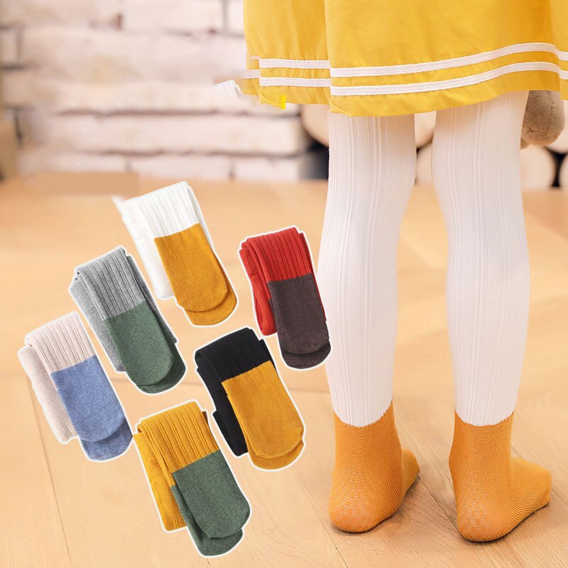 Frühling Neue Spleißen Mädchen Strumpfhosen Dual-zweck Gabelung Streifen freundlicher Boden Socken Baby Socken