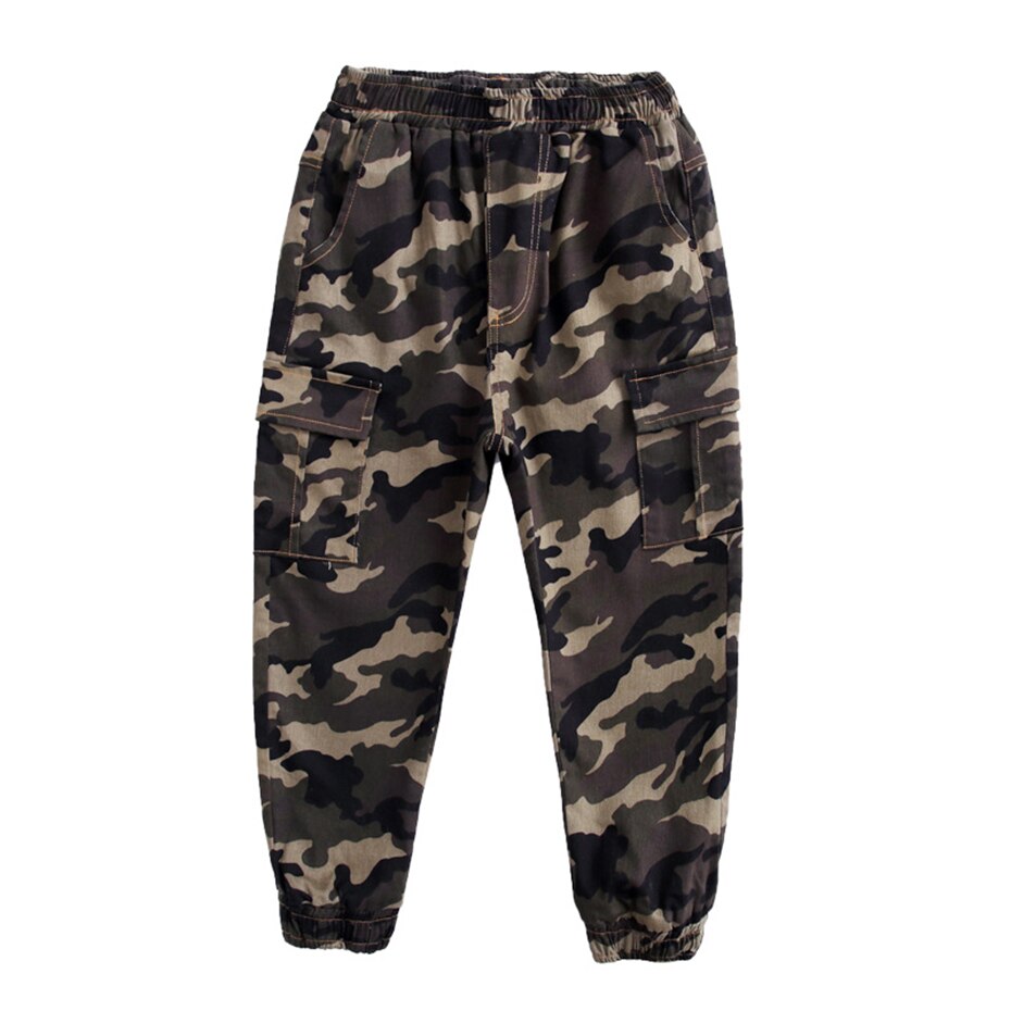 Byxor för pojke casual kamouflagebyxor pojke elastisk midja barnbyxor höst barns vinterkläder för pojkar streetwear