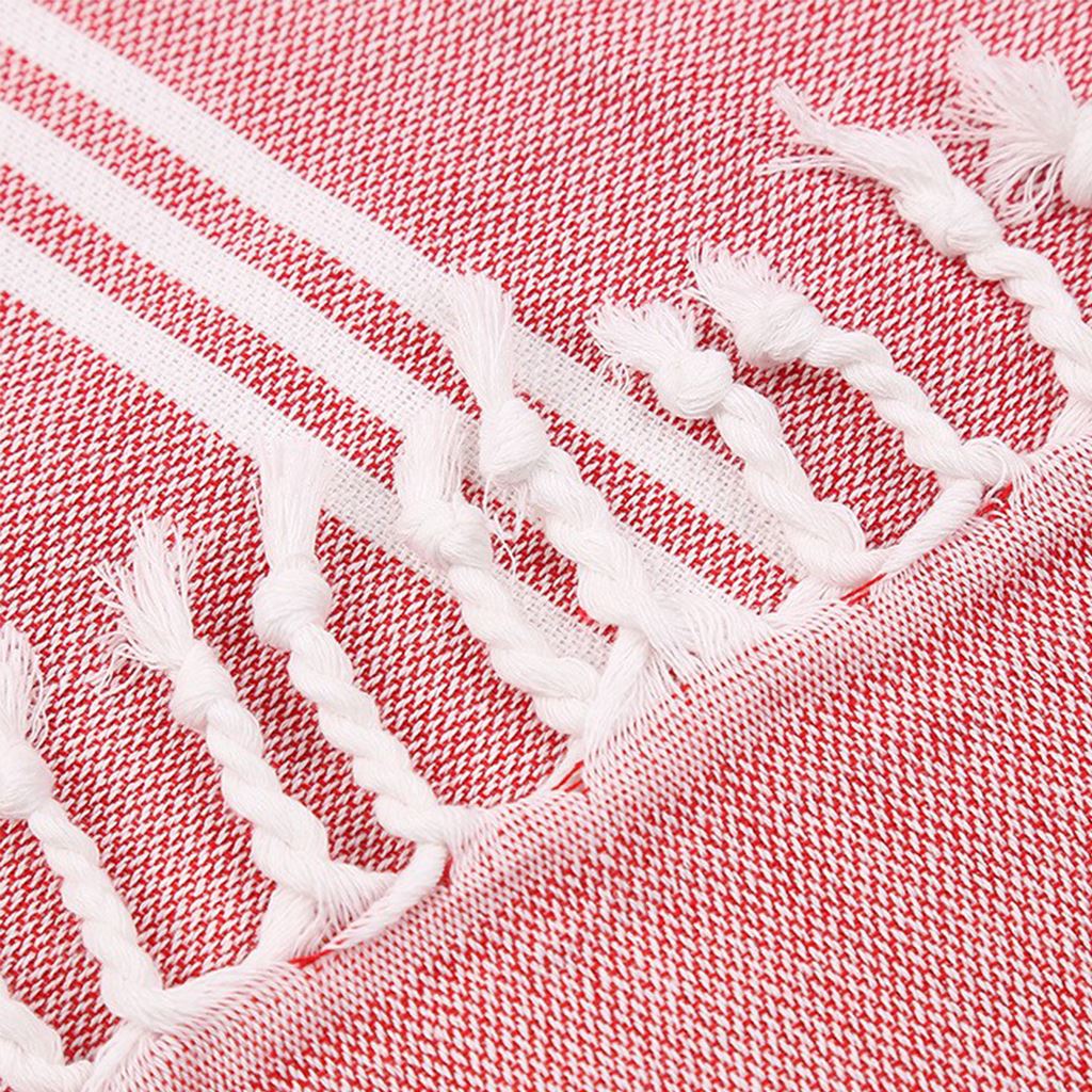 Striped Cotton Turkish Bath Towel with Tassel Thin Travel Camping Bath Sauna Beach Gym Pool Blanket Absorbent Easy Care