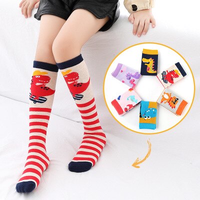 Calcetines de algodón con dibujos de zorro para niños, medias largas con oso hasta la rodilla, bonitos, infantiles, para niñas de 3 a 12 años, 1 ud.