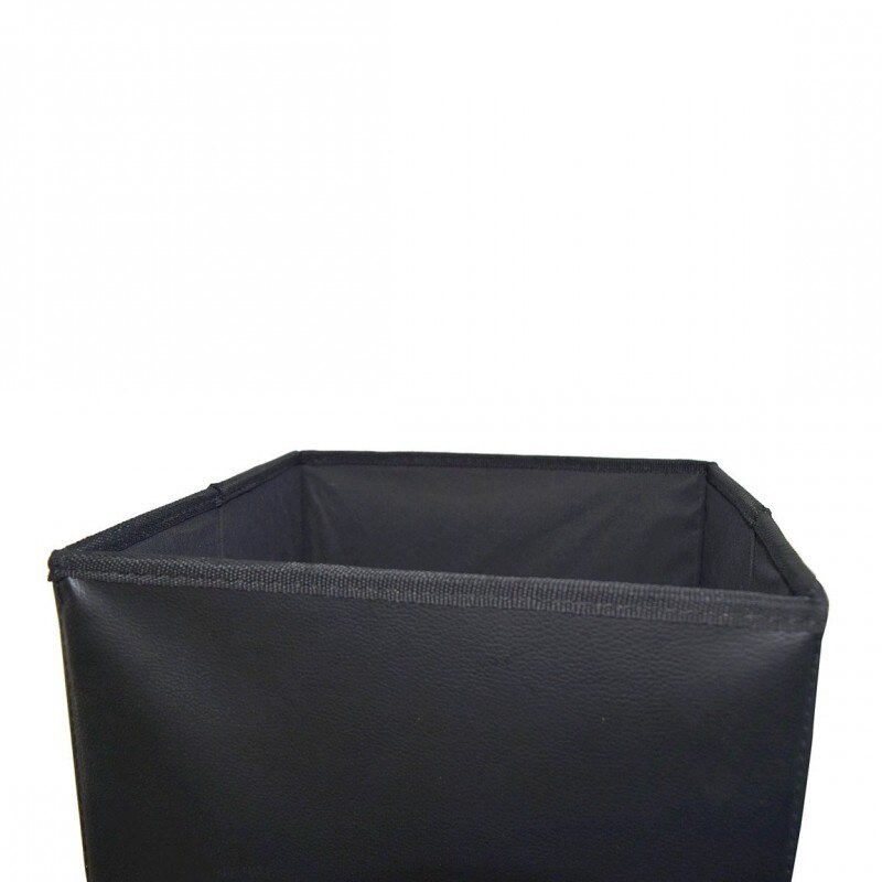 Puff Box Storage Beanbag cubo blanco negro imitación cuero dormitorio 30x30x30