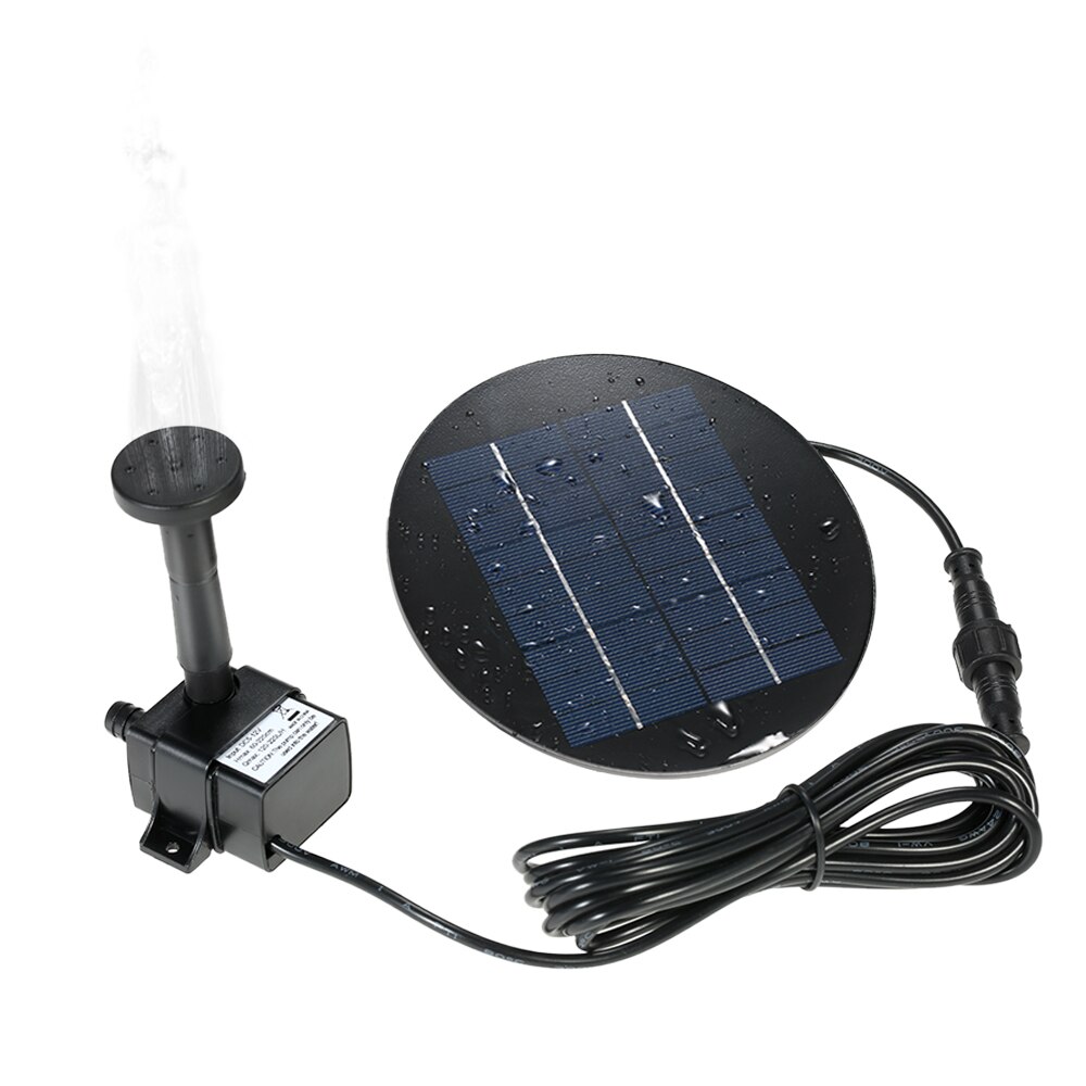9V 1.5W/2W/3W Solar Panel Water Pump Solar Powered Brushless Pump Fountain Submersible Water Pump for Pond Garden 180-200L/H: 1.5W 9V