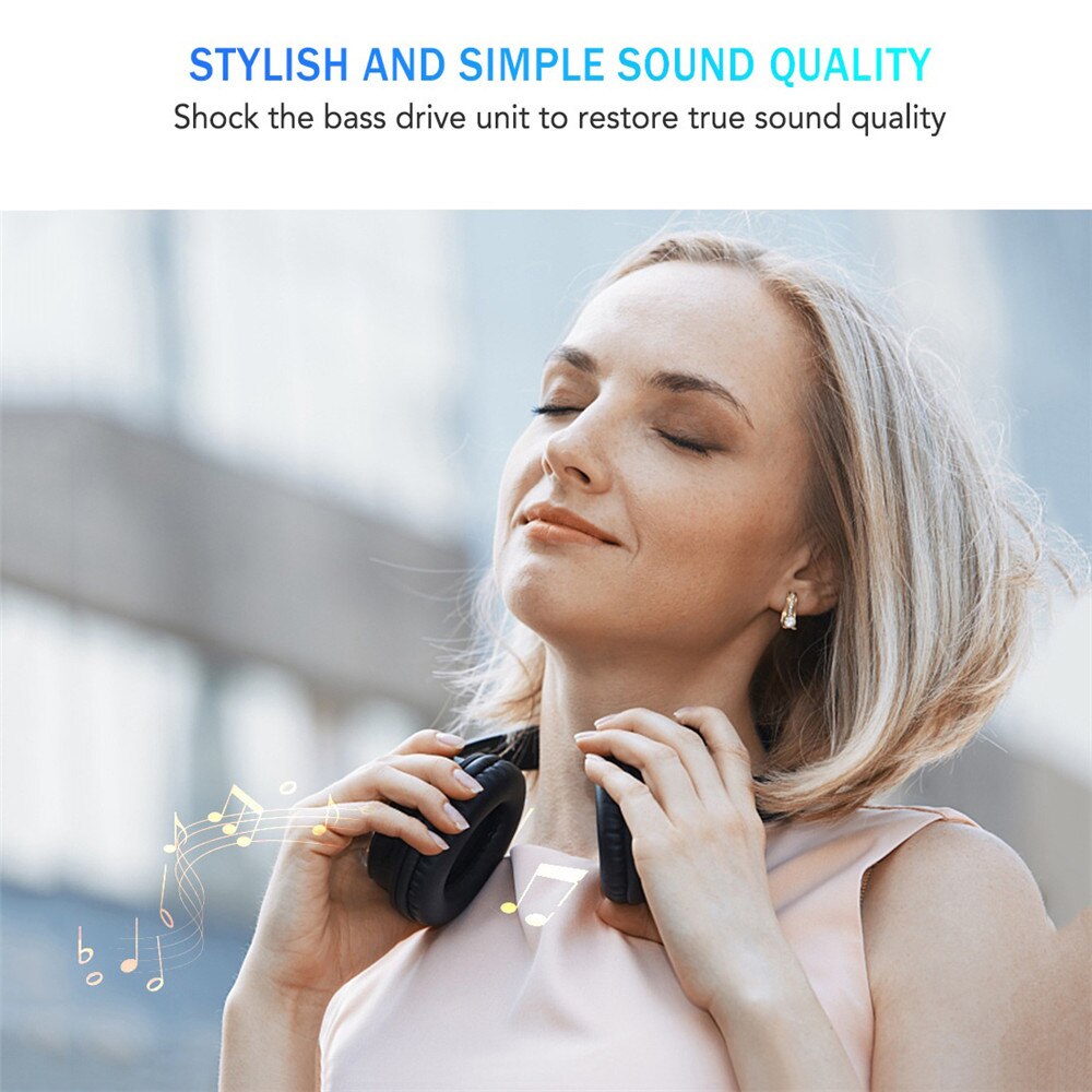 HiFi Stereo Headset Noise Reducing Headphones Wireless Bluetooth Over the Ear Headphones with Mic Passive Noise Blocking