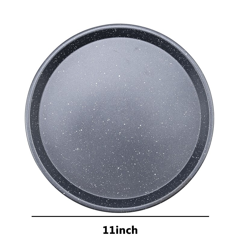 Carbon Staal Pizza Pan Marmeren Non-stick Coating 4 Size Pie Gebak Gereedschappen Bakvormen Pan Diy Bakvorm Dikte 0.6Mm Levert: 11inch