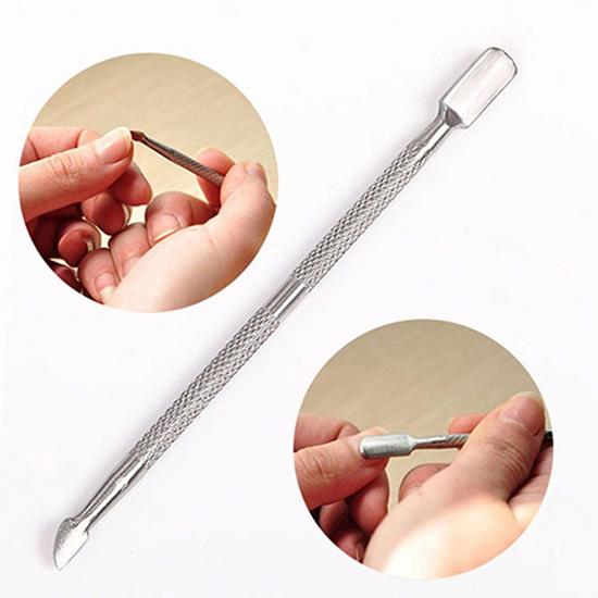 Popfeel Rvs Cuticle Nail Pusher Remover Double Ended Pedicure Manicure Tool Cuticle Pushers