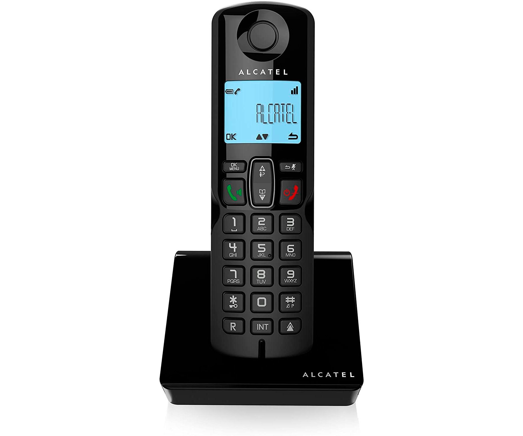 ALCATEL S250 NEGRO TELÉFONO FIJO INALÁMBRICO PANTALLA RETROILUMINADA BLOQUEO DE LLAMADAS