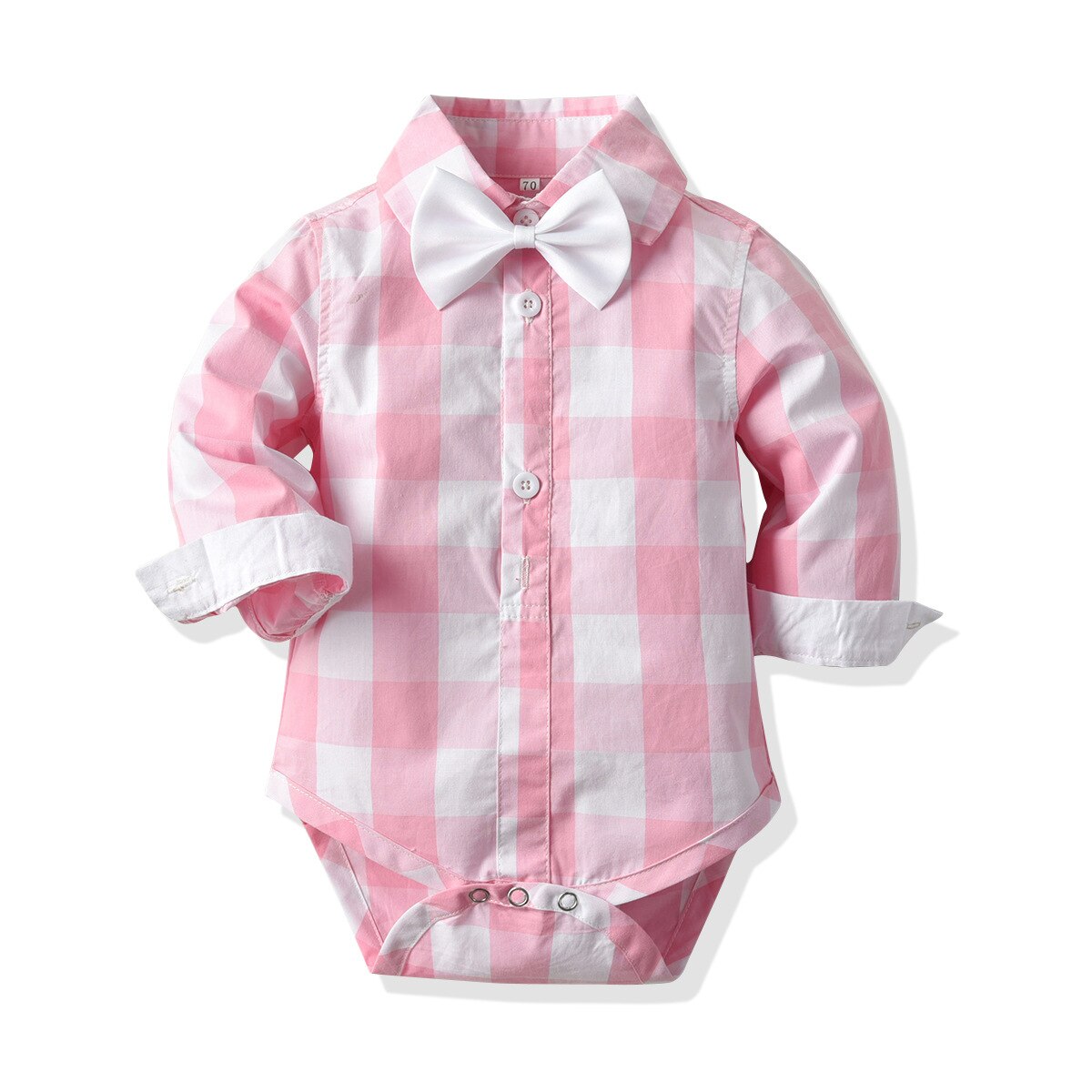 Gentleman baby jongens romper + strik lange mouwen enkelrijs geruite print kerst jumpsuits 6 kleuren