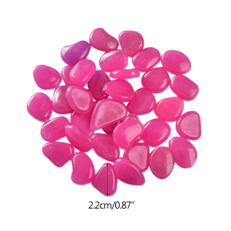 QX2E Luminous PebbIes 100 Pieces Luminous PebbIes Luminous Stone Aquarium Colourful Luminous PebbIe Walkway Decorations Stone
