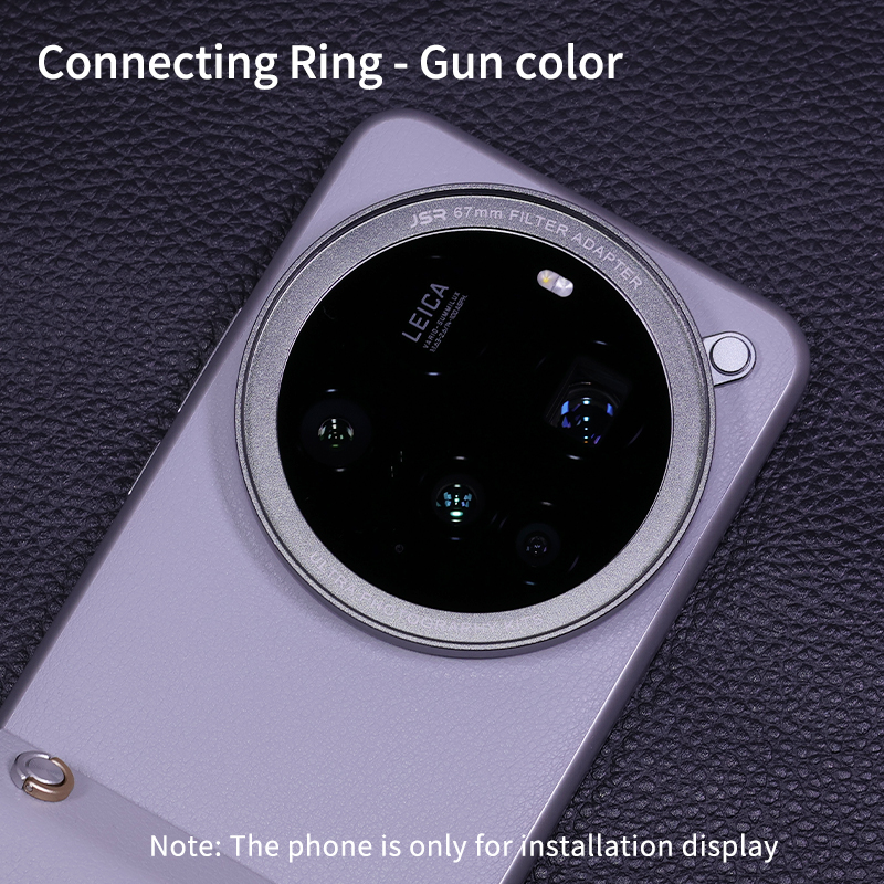Für Xiaomi 15 Ultra Foto-Bausätze 67 mm Filter-Adapterring, Rahmen aus Aluminiumlegierung, Gegenlichtblende, kratzfeste, staubdichte Kappenabdeckung: Silber