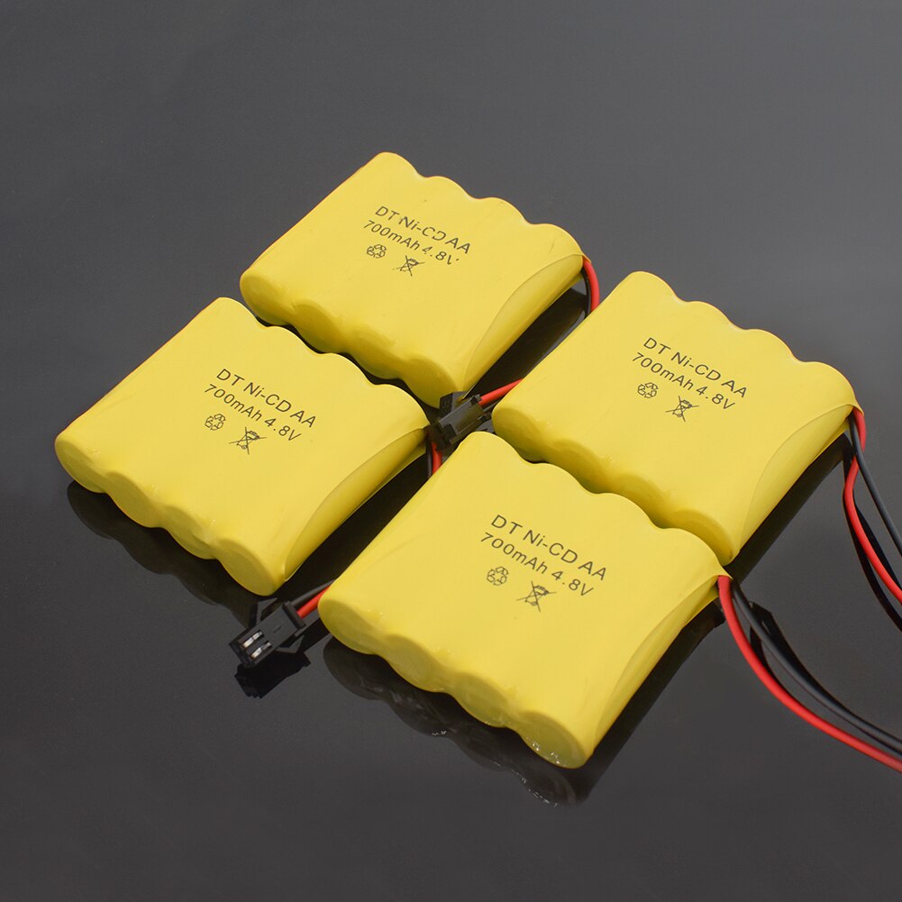 1/2/4/8x genopladelige 4.8v 700 mah ni-cd aa batteripakke til fjernbetjening legetøj elbil sm -2p stik nicd 4.8 v volt bateria