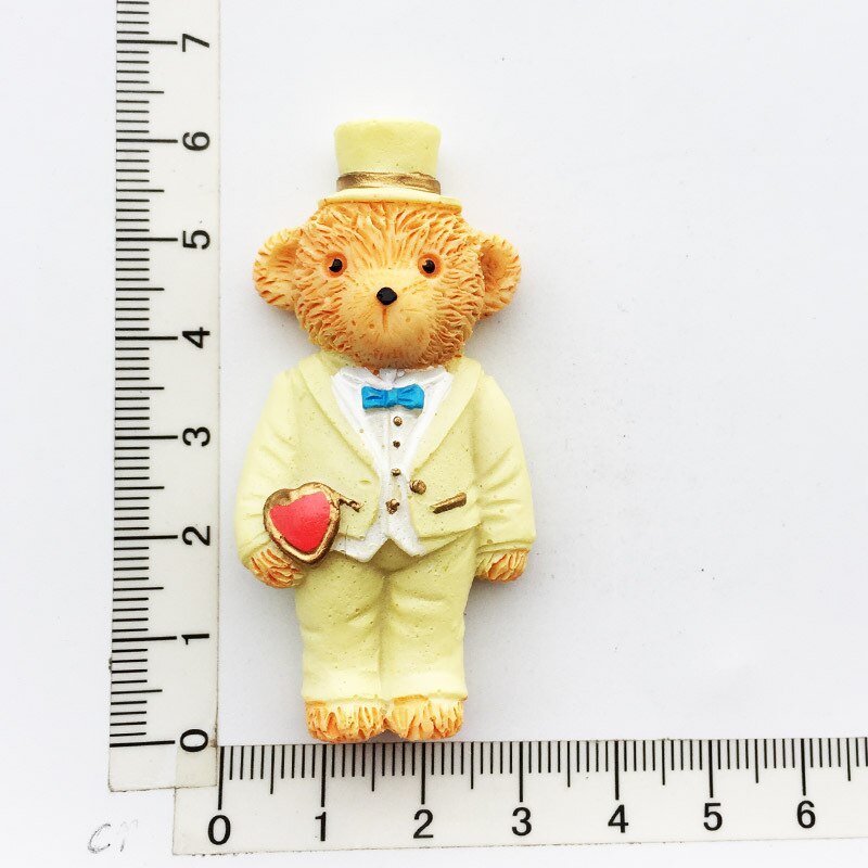 Aimant de réfrigérateur anglais, Bus de londres, soldat britannique, ours mignon, cabine téléphonique, Souvenir touristique, autocollants de réfrigérateur stéréo en résine: bear