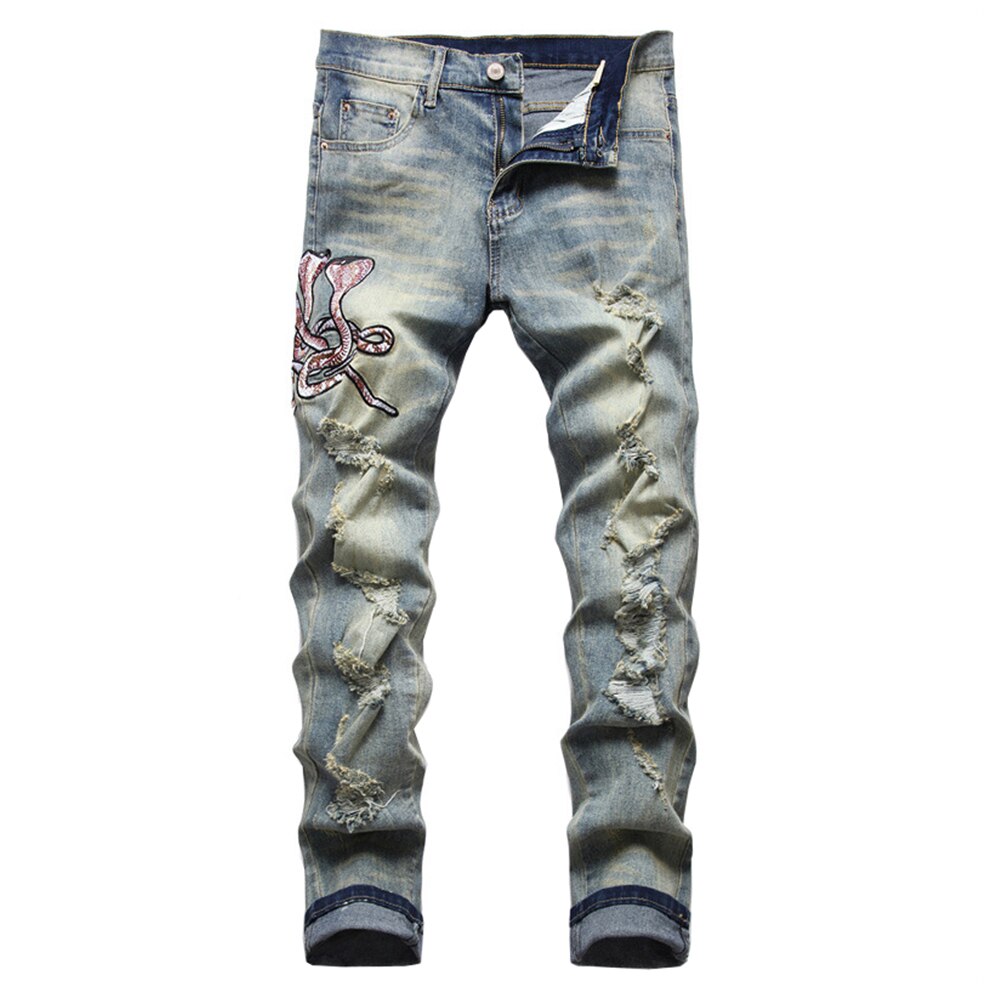 Jeans Pantaloni A Serpente Denim Amiri Con Serpente Slim Jean
