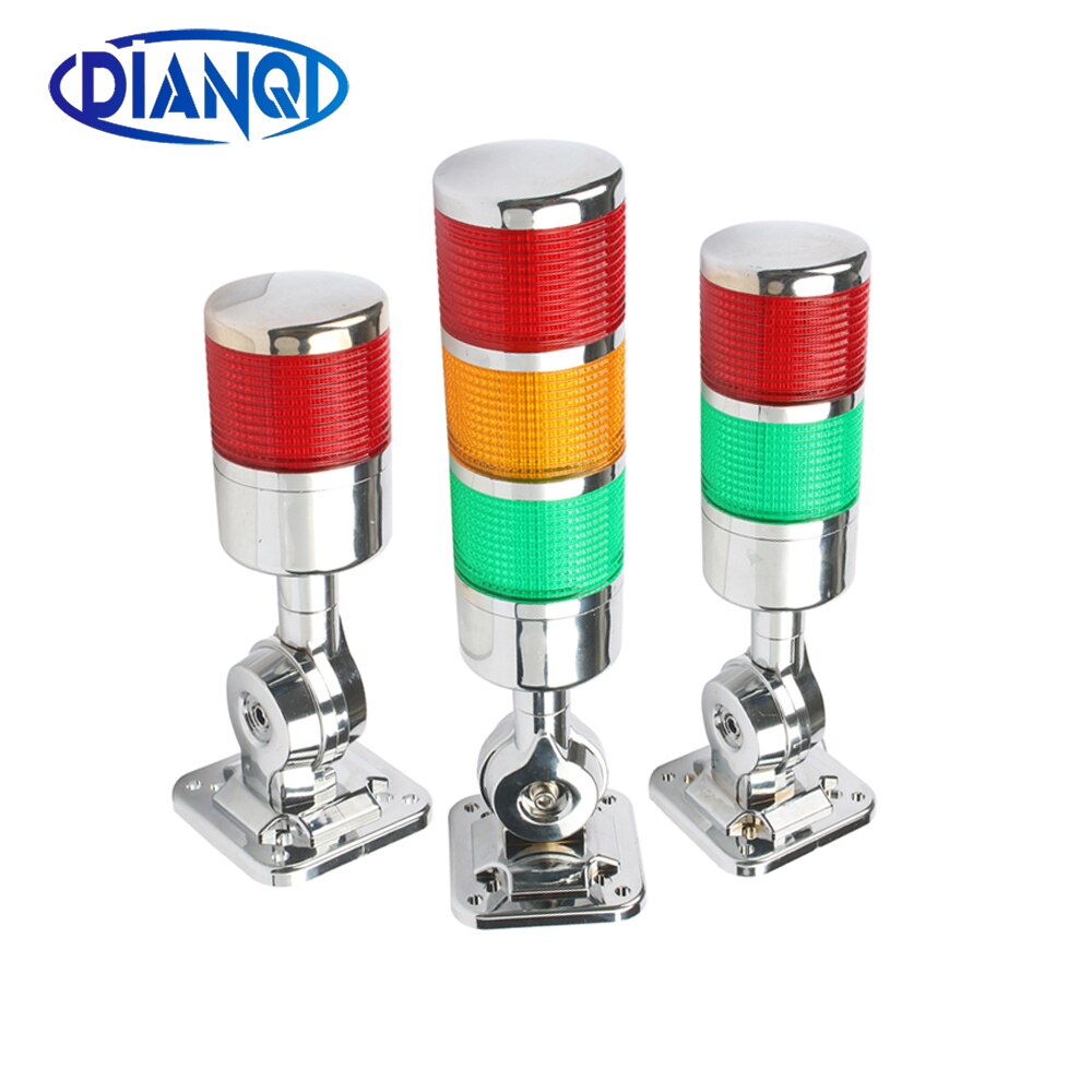 Sliver roterbar 180 stack ljus röd orange bärnsten grön varningsljus industriell för cnc maskin  dc12-24v fast blixt ljus led