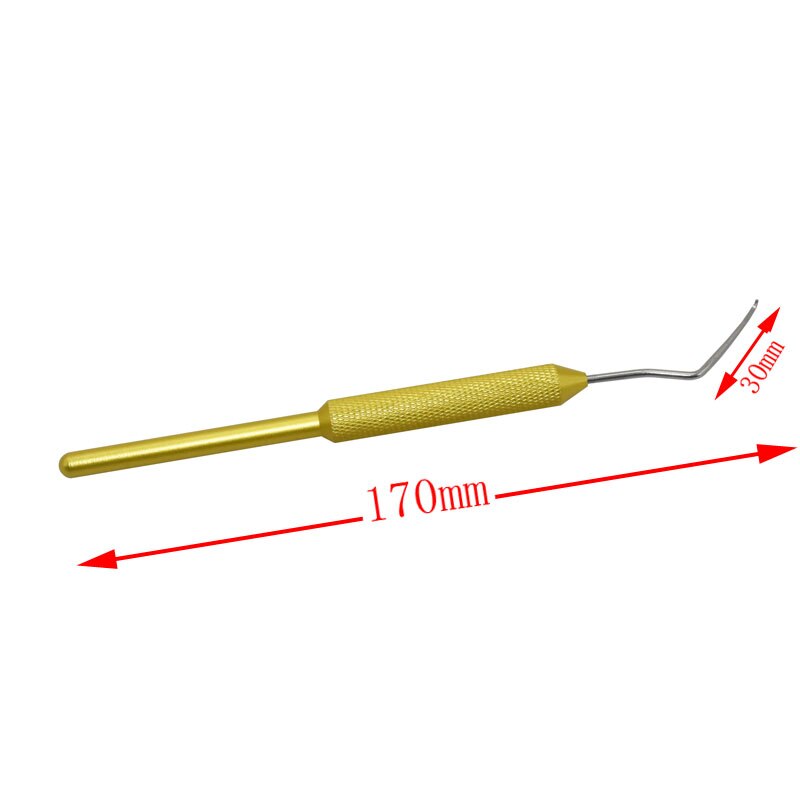 Rostfritt stål larver flytta ympnål biodlingsverktyg honungsbi drottning uppfödning larvsystem flytta maskar för biodlare 1 st: Guld-