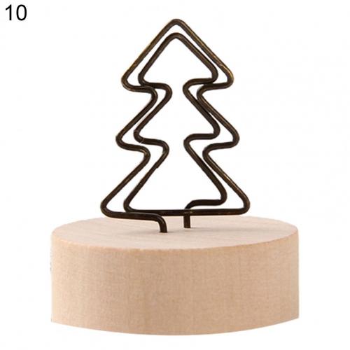 Lightweight Durable Metal Photo Clips Wooden Base Photo Holder Compact for Dorm: 10