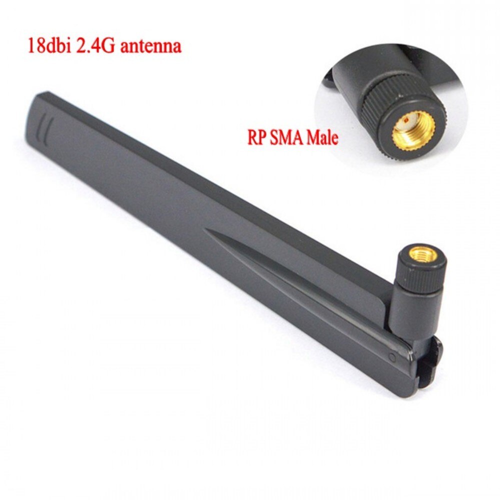 Antena WIFI de 18dbi 2,4 Ghz, amplificador Universal macho RP SMA, enrutador WLAN, amplificador de conector de antena, 2 uds.: RP SMA Male(hole )