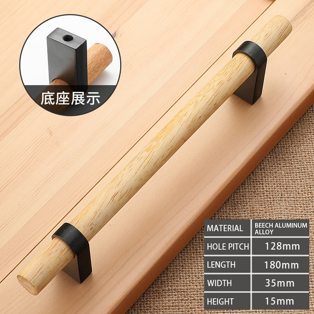 Wood Furniture Handle Cabinet Handles furniture accessory Drawer Knobs Kitchen Handle Natural for furniture Pulls: WHITE